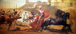 The Triumph of Achilles: Achilles dragging the dead body of Hector in front of the gates of Troy
