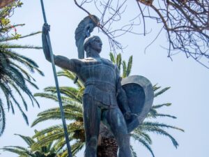 The statue of Achilles Triumphant in Achilleion Palace