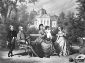 Depiction of The Austrian Imperial Family. Empress Elisabeth of Austria